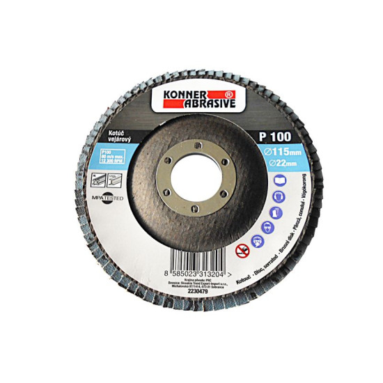 Grinding disc KONNER 260 150x22 mm, A040, Zirconium. stainless Grinding disc KONNER 260 150x22 mm, A040, Zirconium. stainless