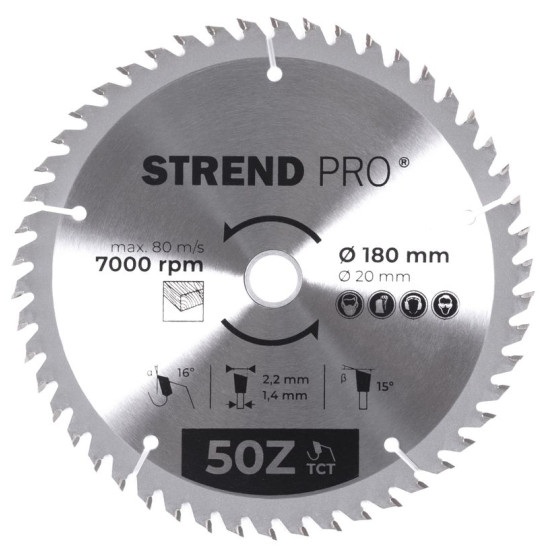 Ringketas Strend pro TсT 180x2,2x20/16 mm 50T, puidule Ringketas Strend pro TсT 180x2,2x20/16 mm 50T, puidule