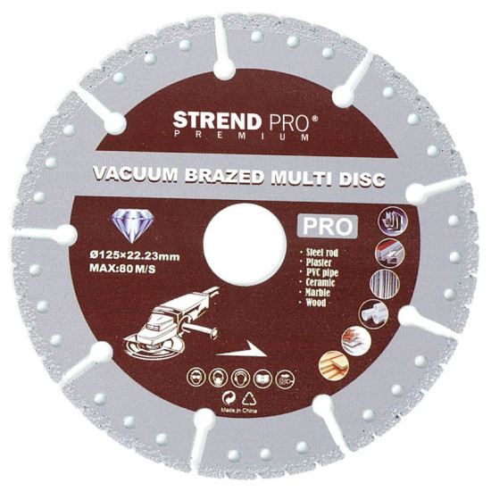 Диск Strend Pro Premium, 115 мм, алмазный, режущий, мульти Диск Strend Pro Premium, 115 мм, алмазный, режущий, мульти