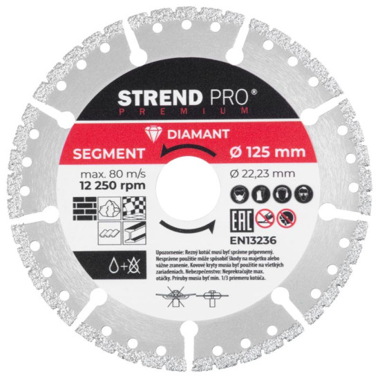 Диск Strend Pro Premium, 125 мм, алмазный, режущий, мульти Диск Strend Pro Premium, 125 мм, алмазный, режущий, мульти