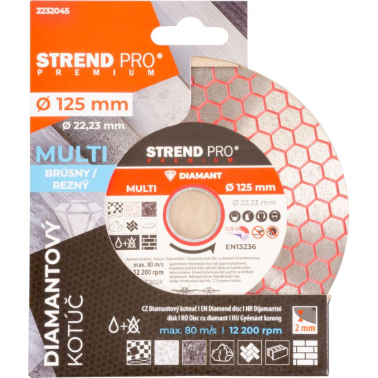 Strend Pro Premium tera, 125 mm, kuusnurkne, teemant, lõikav, multi