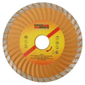 Diamond cutting disc KONNER 180mm, TURBOWAVE