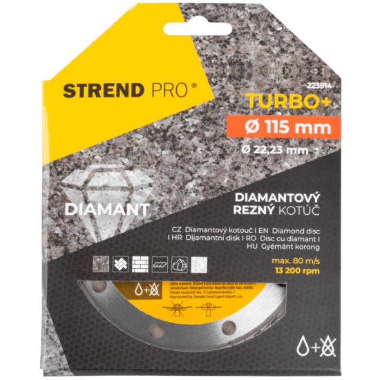 Диск алмазный 115 мм Strend рro, Turbo+