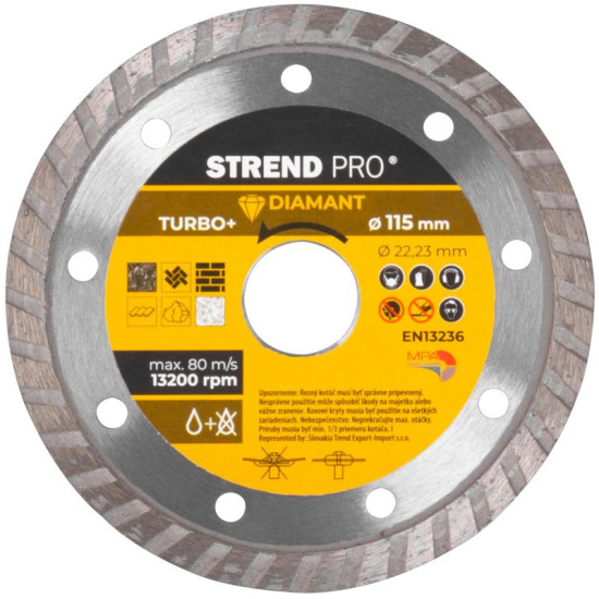 Диск алмазный 115 мм Strend рro, Turbo+