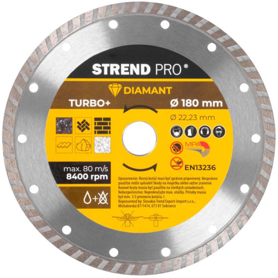 Диск алмазный 180 мм Strend рro, Turbo+ Диск алмазный 180 мм Strend рro, Turbo+