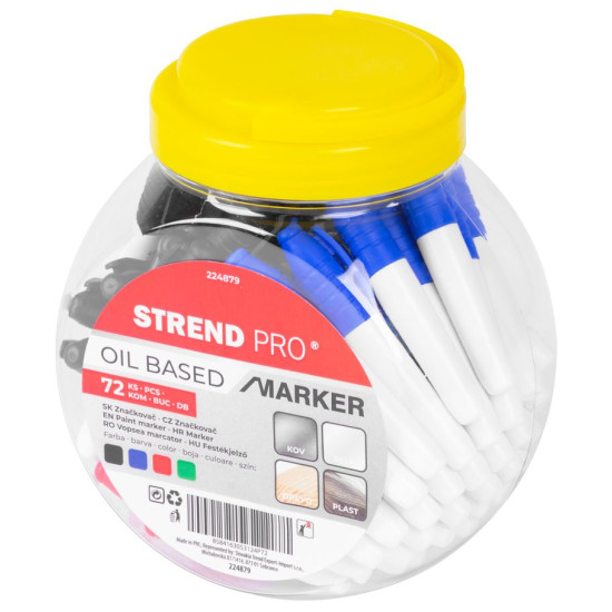 Permanent marker Strend Pro Permanent, color mix, Sellbox 72 pcs Permanent marker Strend Pro Permanent, color mix, Sellbox 72 pcs