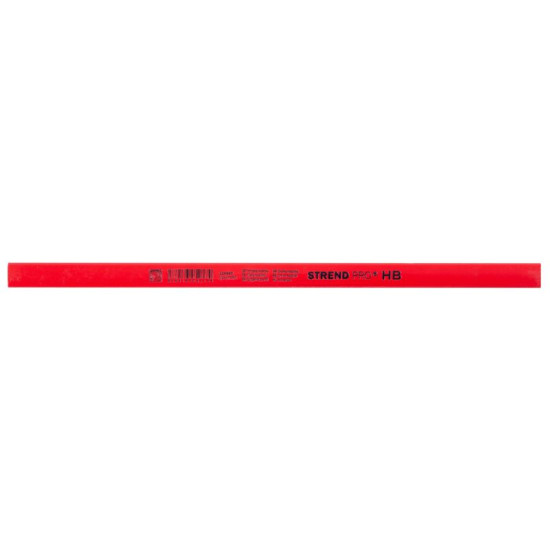 Strend Pro pliiats, puusepatööd, 250 mm, kandiline, must pliiats, müügikarp 72 tk