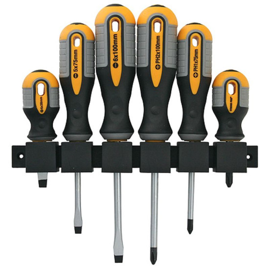 Набор отверток 6 шт. Strend Pro: SL 6x38, 5x75, 6x100mm / PH 2x100, 1x75, 2x38mm Набор отверток 6 шт. Strend Pro: SL 6x38, 5x75, 6x100mm / PH 2x100, 1x75, 2x38mm