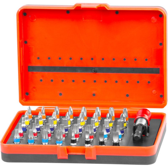 Set of bits 41pcs Strend Pro, with magnetic bit holder, bit 25mm, S2