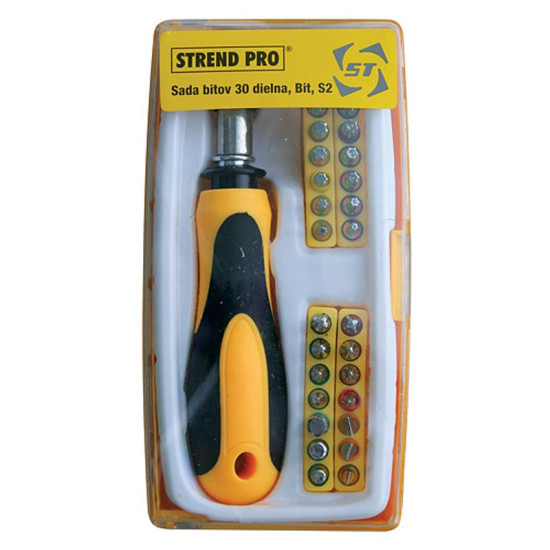 Set of bits 30pcs Strend Pro, with screwdriver Set of bits 30pcs Strend Pro, with screwdriver