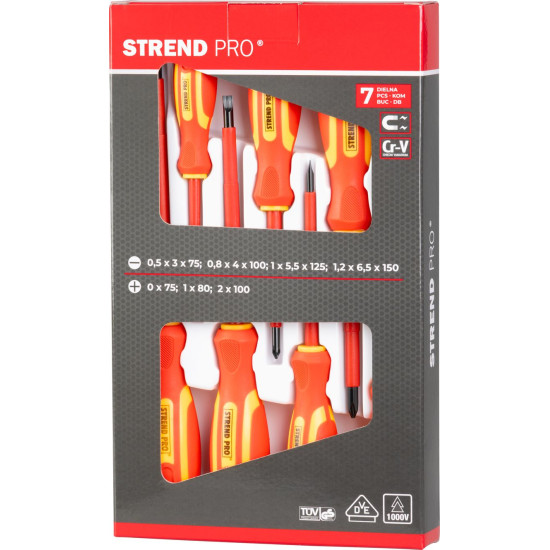 Electrician VDE screwdriver set  7 pcs Strend Pro, VDE 1000V ,Cr-V