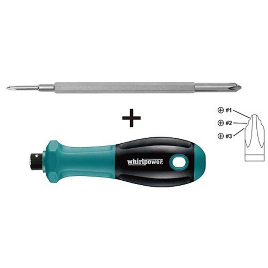 Отвертка Whirlрower® 96-8402, 1/4", 150 мм, бит, 4 в 1