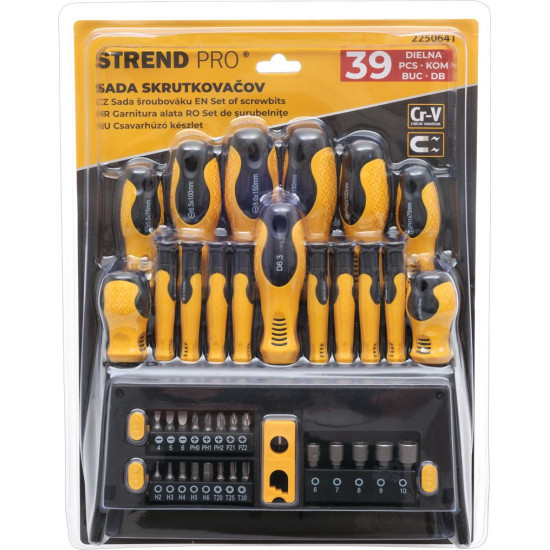Set of screwdrivers and bits Strend Pro SDB139, 39 pieces, TX+PH+ flat