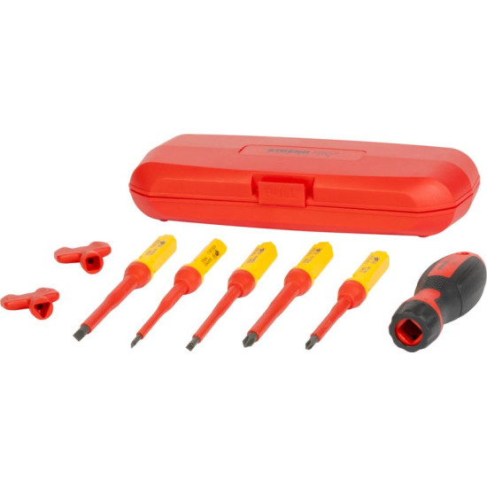 Screwdriver Set Strend Pro, VDE 8-piece, flat + Phillips, electrician's Screwdriver Set Strend Pro, VDE 8-piece, flat + Phillips, electrician's
