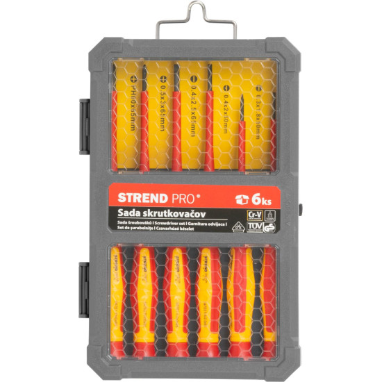 Screwdriver Set Strend Pro, VDE 6-piece, flat + Phillips, electrician's Screwdriver Set Strend Pro, VDE 6-piece, flat + Phillips, electrician's