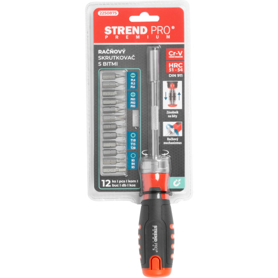 Screwdriver Strend Pro Premium, set, with 12 bits, torx + flat + Philips Screwdriver Strend Pro Premium, set, with 12 bits, torx + flat + Philips