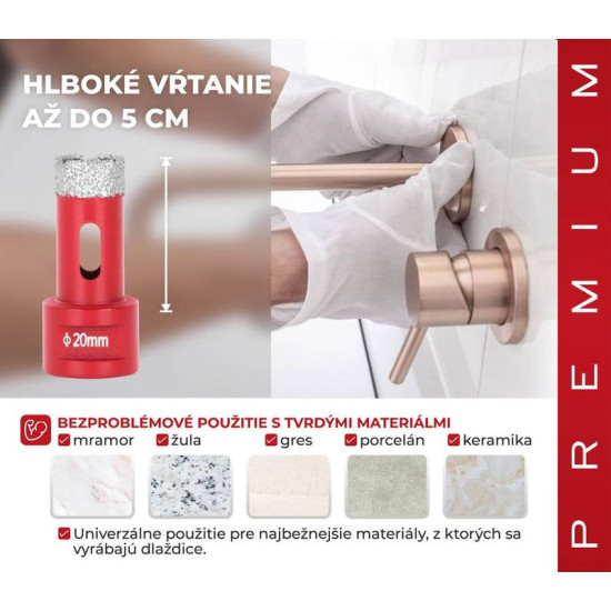 Коронка алмазная Strend рro рremium DсB11, 020 мм, M14, проф