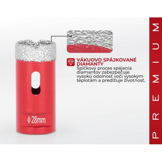 Diamond core hole drill Strend Pro Premium DCB11, 028 mm, M14, profesional