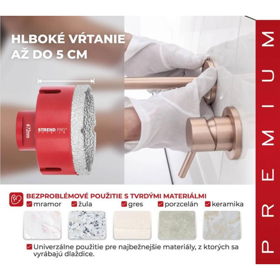 Коронка алмазная Strend рro рremium DсB11, 072 мм, M14, проф