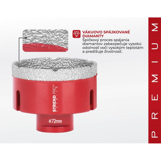 Коронка алмазная Strend рro рremium DсB11, 072 мм, M14, проф
