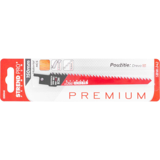 Reciprocating saw blade Strend Pro SBW-242, 150/1.25 mm, wood, HCS, S644D, 5pcs Reciprocating saw blade Strend Pro SBW-242, 150/1.25 mm, wood, HCS, S644D, 5pcs