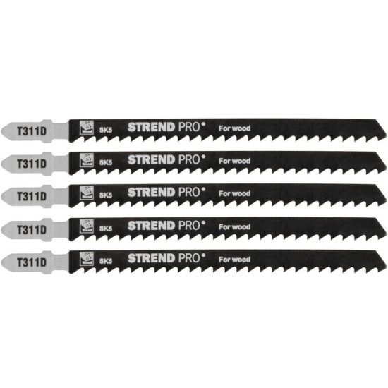 Пилка лобзика Strend Pro T311D 132 мм, 6z, по дереву, упак. 5 шт. Пилка лобзика Strend Pro T311D 132 мм, 6z, по дереву, упак. 5 шт.