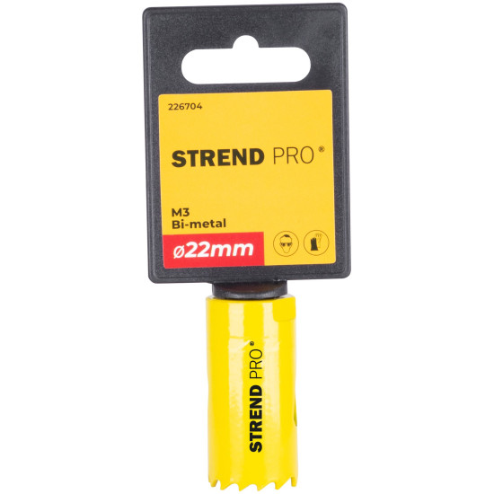 Strend Pro BHS44 cutter, 22 mm, M3 Bi-metal, metal crown, saw