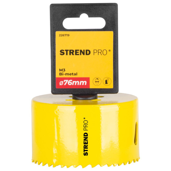 Strend Pro BHS44 cutter, 76 mm, M3 Bi-metal, metal crown, saw Strend Pro BHS44 cutter, 76 mm, M3 Bi-metal, metal crown, saw