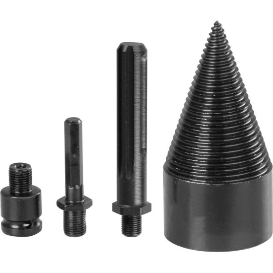 Küttepuude lõhkumiskoonus Strend Pro, kiil, koonus, 60 mm, adapter 3x, puidu jaoks Küttepuude lõhkumiskoonus Strend Pro, kiil, koonus, 60 mm, adapter 3x, puidu jaoks