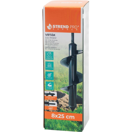 Бур земляной Strend Pro, 8x25 см Бур земляной Strend Pro, 8x25 см