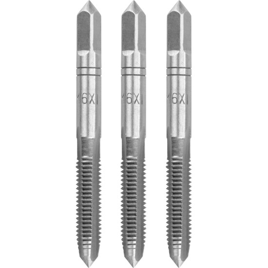 Метчик Strend Pro, M6, 1 мм, DIN352, уп. 3 шт