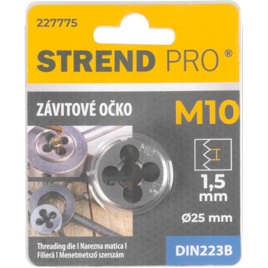 Strend Pro die, threaded, M10x1.5 mm, metric thread diameter 25 mm, DIN223B