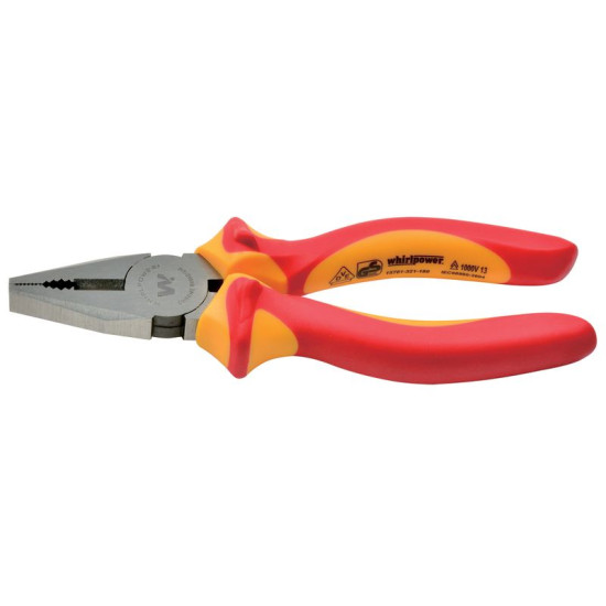 Insulated combination pliers Whirlpower 180mm, DIN5746, VDE 1000V, GS Insulated combination pliers Whirlpower 180mm, DIN5746, VDE 1000V, GS