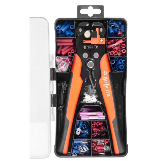 Pliers Strend Pro AWS 338, blanking + set of 230 pcs of terminals Pliers Strend Pro AWS 338, blanking + set of 230 pcs of terminals