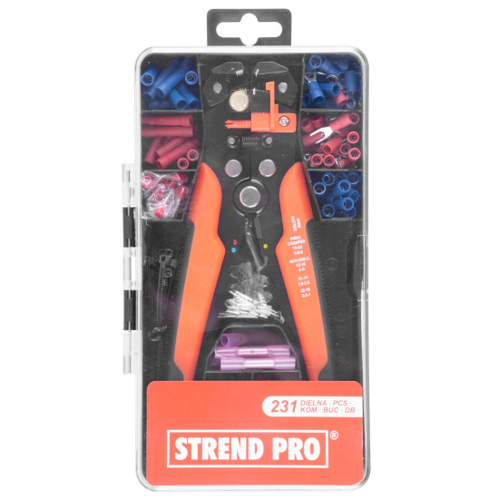Pliers Strend Pro AWS 338, blanking + set of 230 pcs of terminals Pliers Strend Pro AWS 338, blanking + set of 230 pcs of terminals