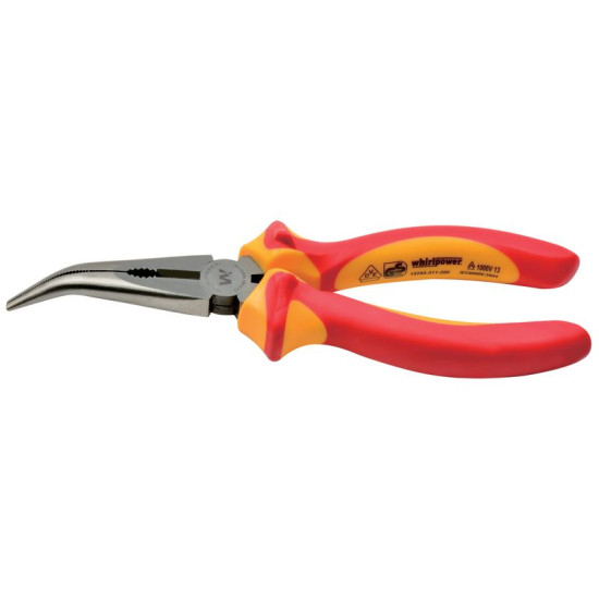 Insulated bent nose pliers Whirlpower 200mm, DIN5745, VDE 1000V, GS