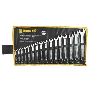 Wrench set  16 pcs Strend Pro, 8-24mm DIN 3113A