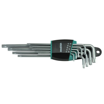 TORX key set, extra long, 9pcs Whirlpower, T10 - T50