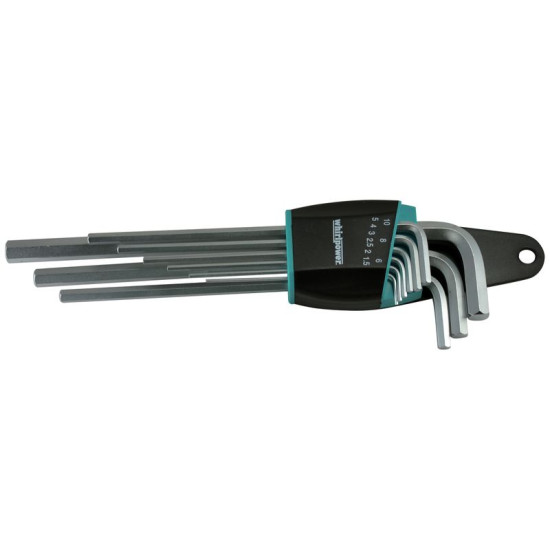 Whirlpower® mutrivõtmete komplekt 158-0109, 9 osa, pikendatud, kuuskant, eriti pikk, kuuskantvõti