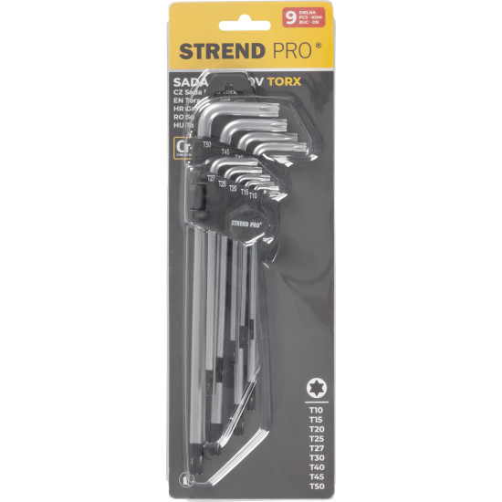 TORX keys set 9 pcs, Strend Pro, T10-T50mm TORX keys set 9 pcs, Strend Pro, T10-T50mm