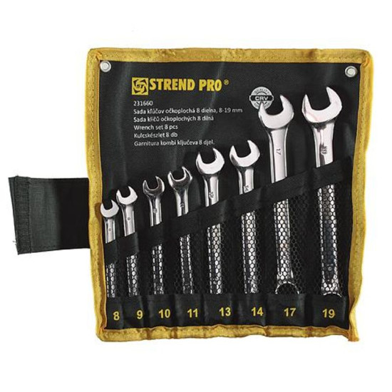 Wrench set 8 pcs Strend Pro, 8 - 19mm DIN 3113A Wrench set 8 pcs Strend Pro, 8 - 19mm DIN 3113A