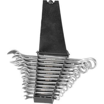 Ring spanner wrench set 12pcs Strend Pro, 6-22mm, CR-V,