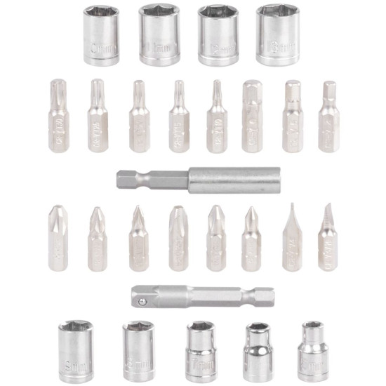 Screwdriver bit and socket set  27Pcs Strend Pro, + bit holder