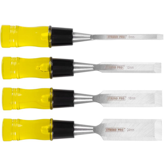 Wooden chisel set Strend Pro WCS015, 6-12-18-24 mm