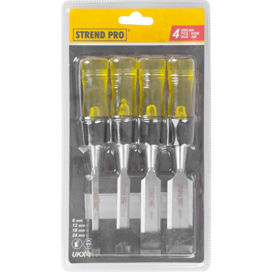 Wooden chisel set Strend Pro WCS015, 6-12-18-24 mm