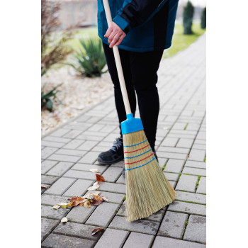 Broom MagicHome, sorghum, large, 5x sewn, with plastic cover, 89 cm