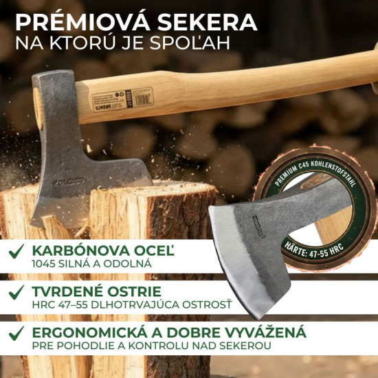 Branch axe 1250g Sandblaster, with wooden handle 700mm Branch axe 1250g Sandblaster, with wooden handle 700mm
