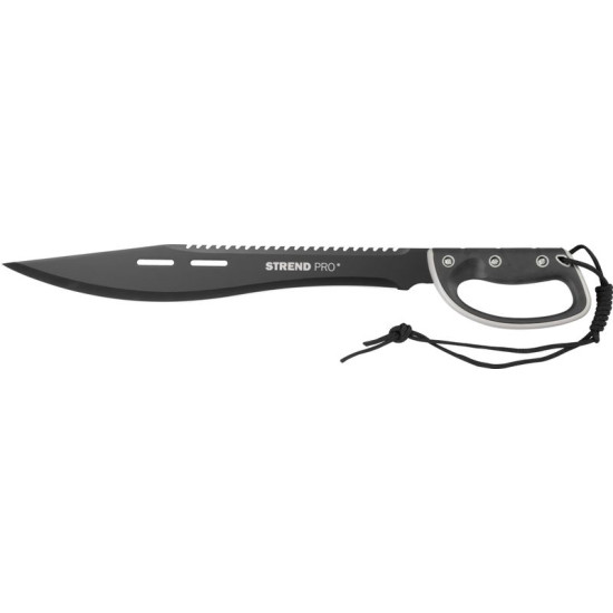 Strend Pro Tactical matšeete, kabuuriga, saega, käekaitsega, must, 61 cm