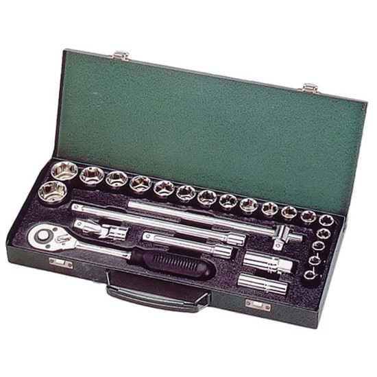 Tool and socket wrench set  25 pcs,  1/2, 10-32mm