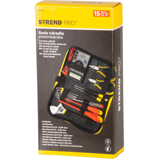 Combination tools set 15pcs Strend Pro + multimeter